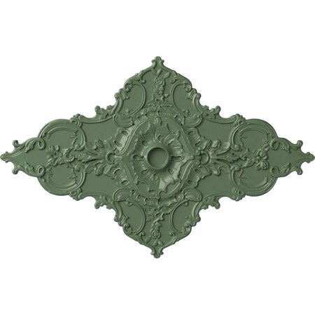 Ekena Millwork Melchor Diamond Medallion (Canopies up to 4"), 67 1/4"W x 43 3/8"H x 4"ID x 2"P, Athenian Green CM70X43MLAGF